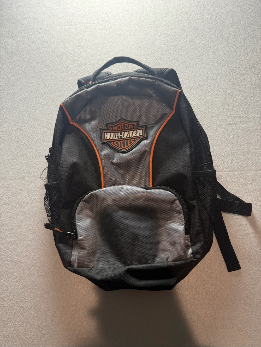 Harley-Davidson Bar & Shield Backpack Black Gray Orange 17” Biker